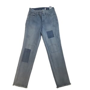 Canyon Retreat Patched Distressed Frayed‎ Hem Womens Midrise Jeans Size 6